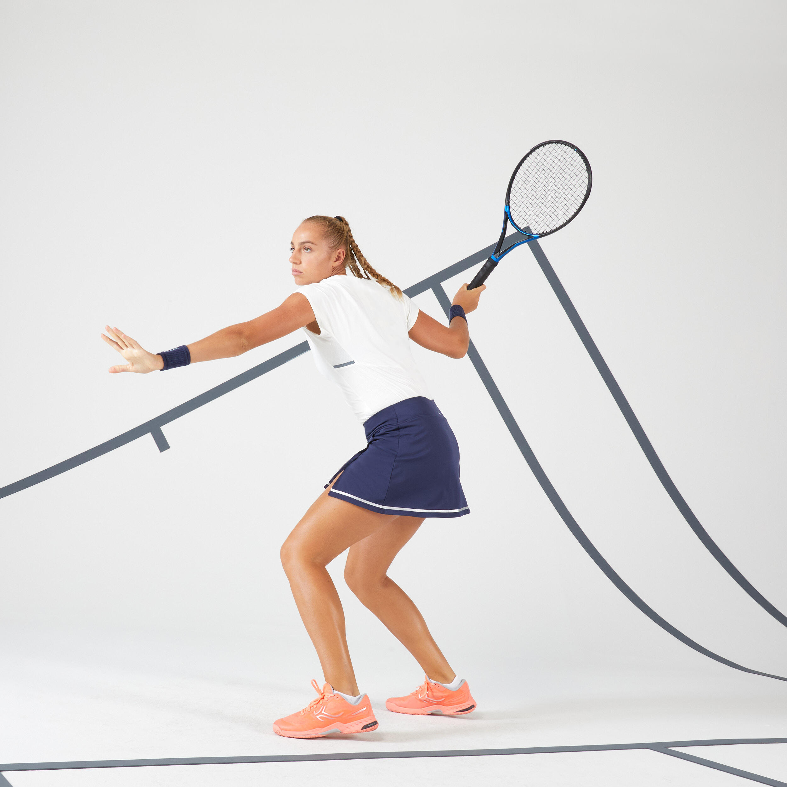 Women Tennis Skirt Dry 500 Navy