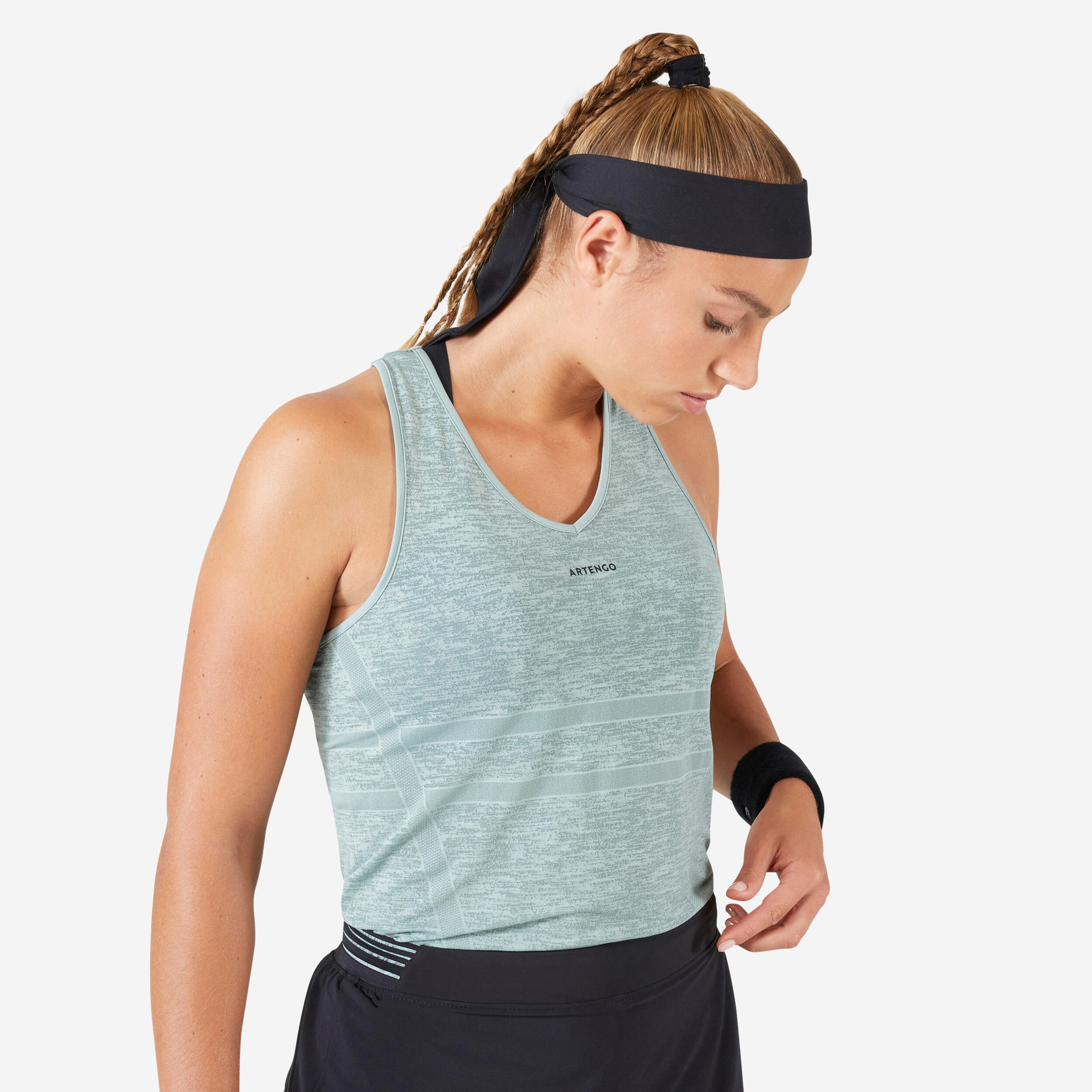 Women's light tennis tank top - TTK Light khaki