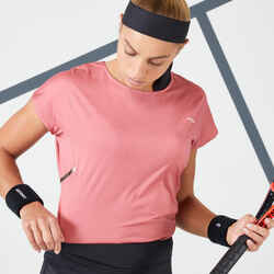 Women's Dry Crew Neck Soft Tennis T-Shirt Dry 500 - Pink