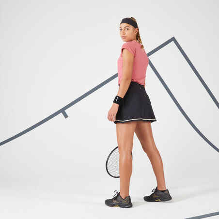 Women's Soft Tennis Skirt Dry 500 - Black