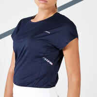 Women's Dry Crew Neck Soft Tennis T-Shirt Dry 500 - Blue/Black