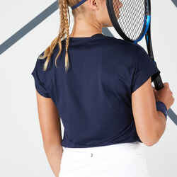 Women's Dry Crew Neck Soft Tennis T-Shirt Dry 500 - Blue/Black