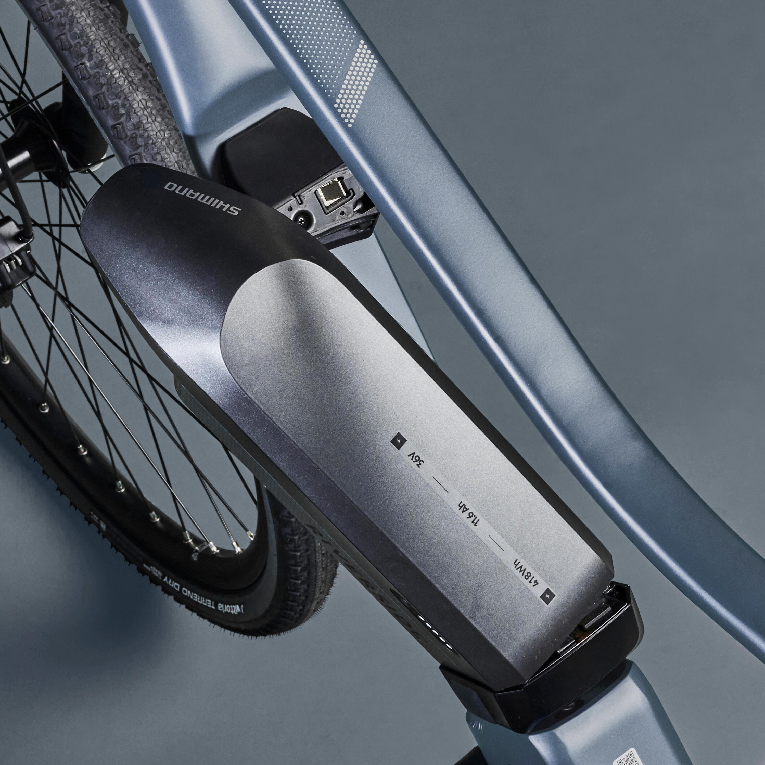 Shimano 60 Nm motor, long-distance electric hybrid bike, grey 17/23