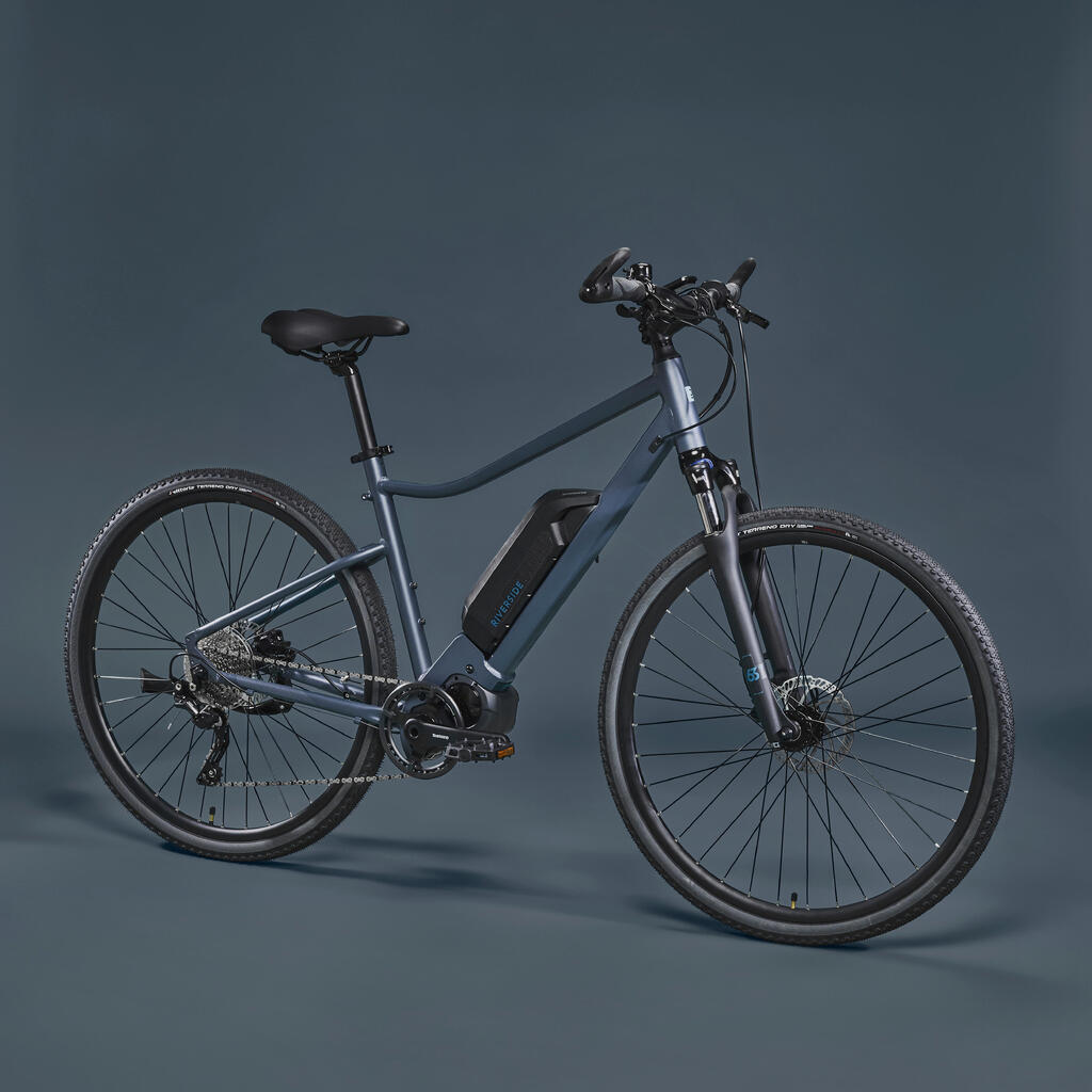 Trekingový elektrobicykel Riverside 540 E modrý (čierna batéria)