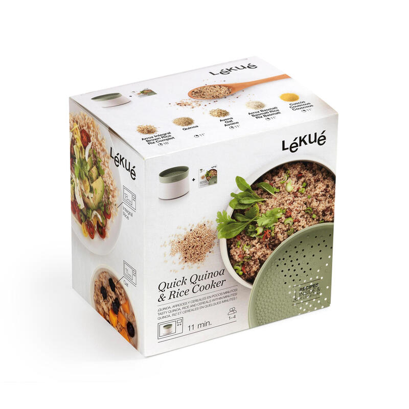 Lékué Recipiente para cocinar Quinoa, Arroces y Cereales, 1 litro