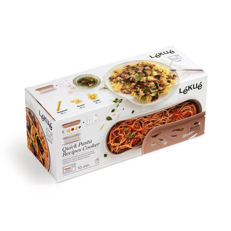 Lékué Recipiente Quick pasta para cocinar en el microondas 1,5 litros