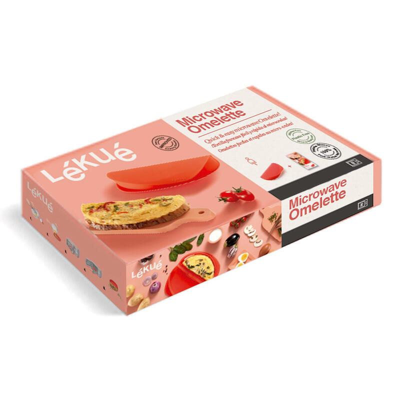 Lékué - Recipiente para cocinar tortillas francesas en microondas, color rojo