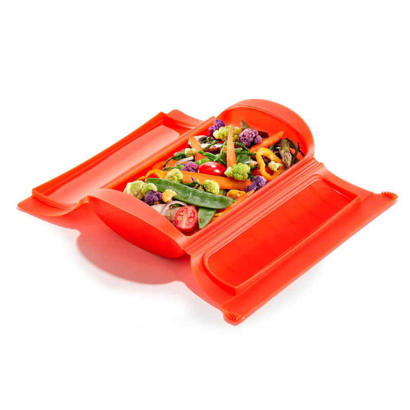Lékué Estuche de vapor para microondas 1 - 2 personas rojo 650 ml