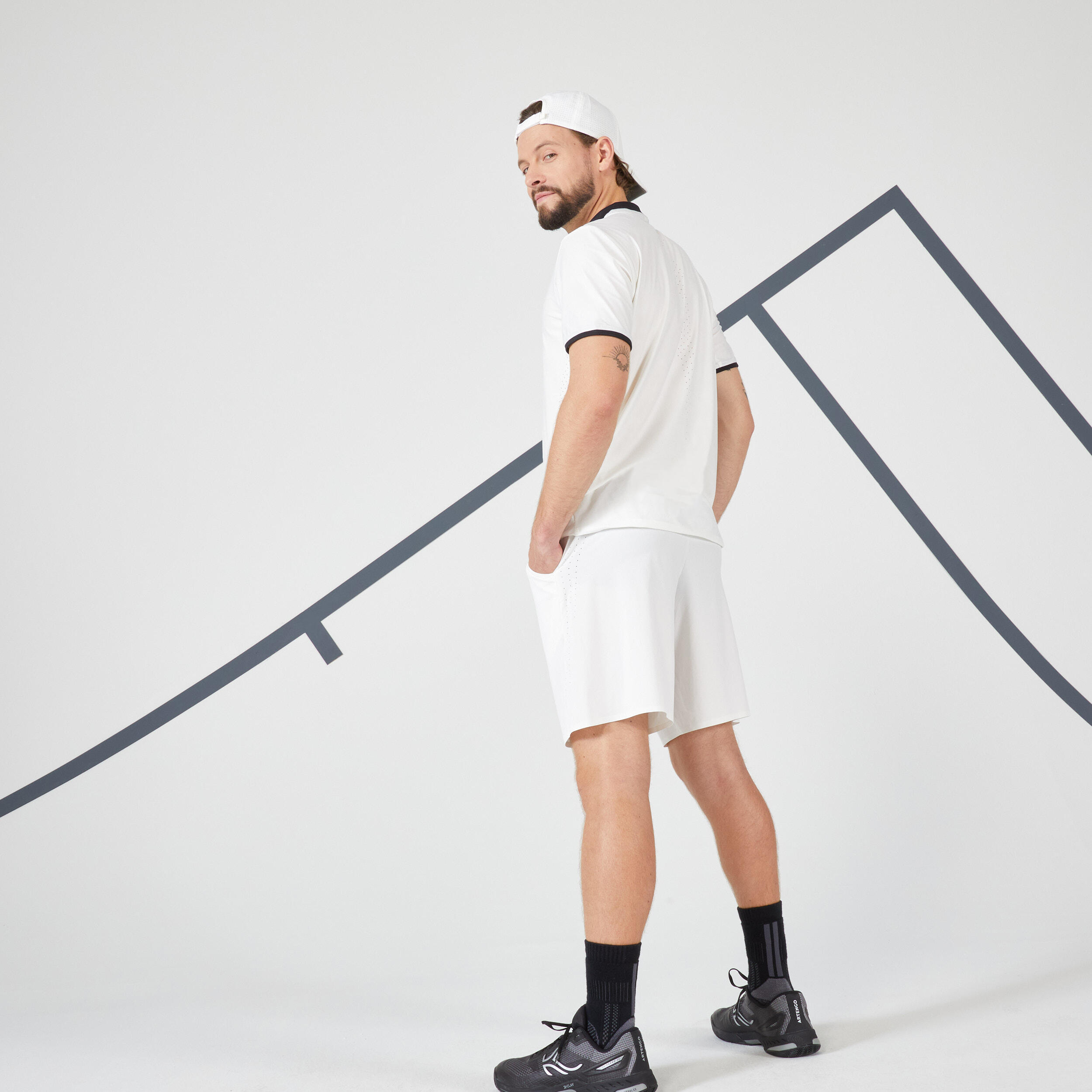 Men's Tennis Shorts Dry+ - Off-White 2/6