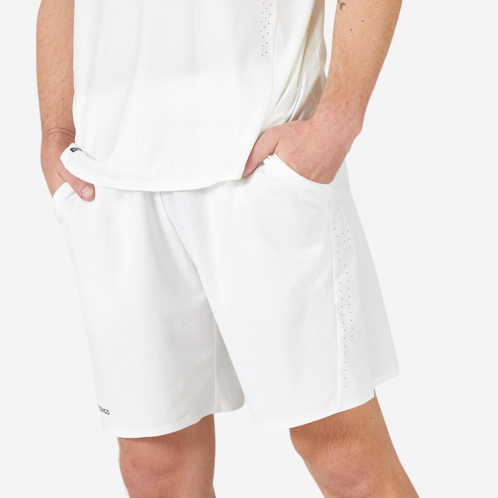 SHORT DE TENNIS HOMME - ARTENGO DRY+ BLANC CASSE