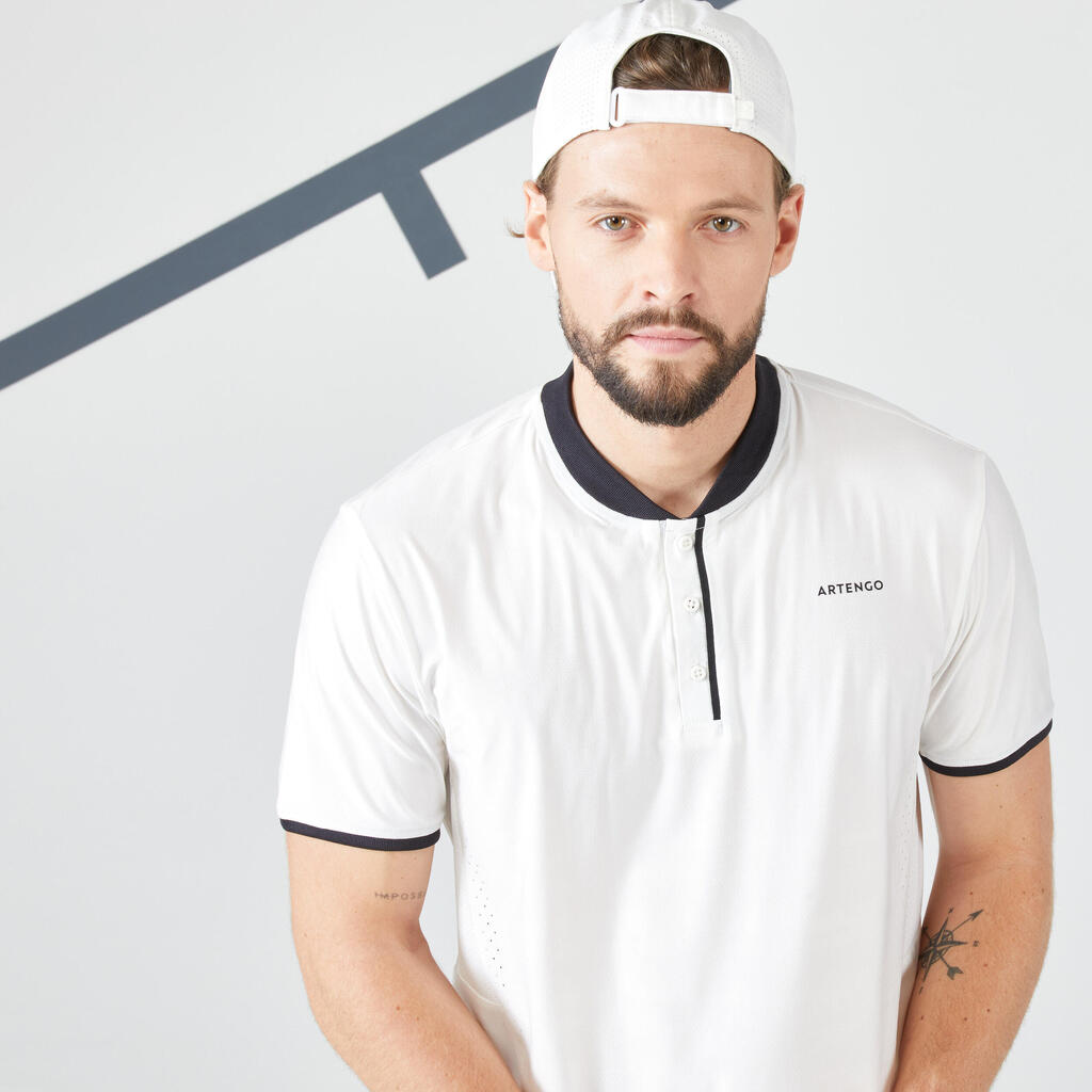 Vīriešu īspiedurkņu tenisa T krekls “Dry+”, pelēkzaļš