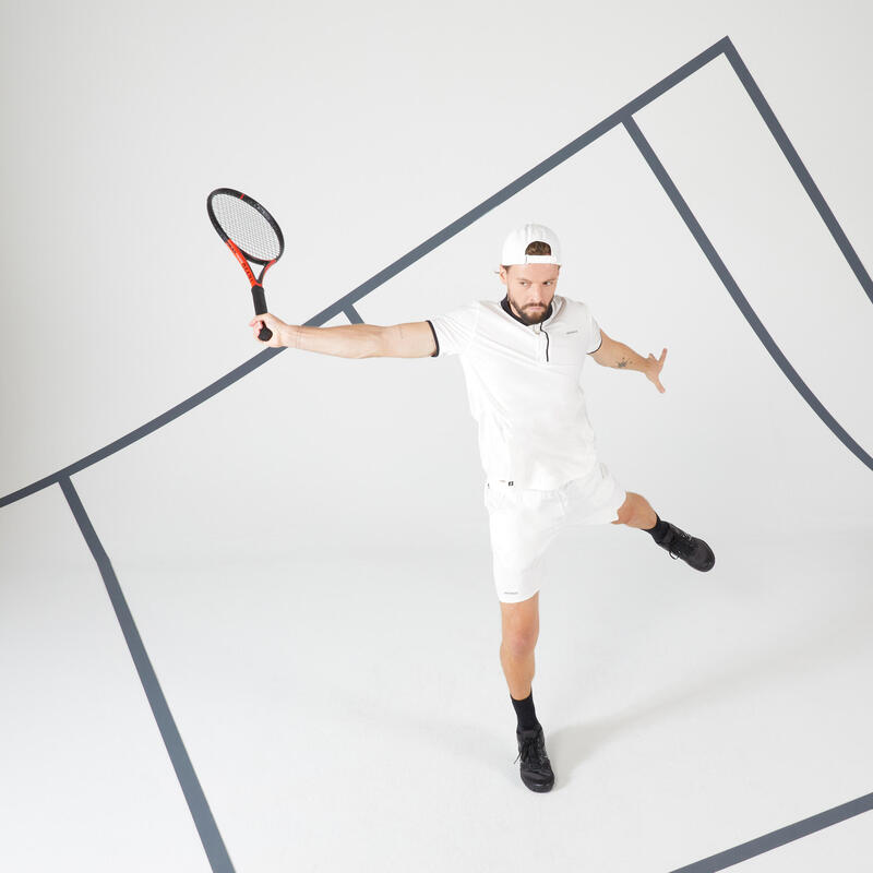 Șort Tenis ARTENGO DRY+ Alb Bărbați