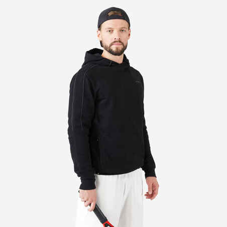 Vyriškas teniso džemperis su gobtuvu „Soft“, juodas