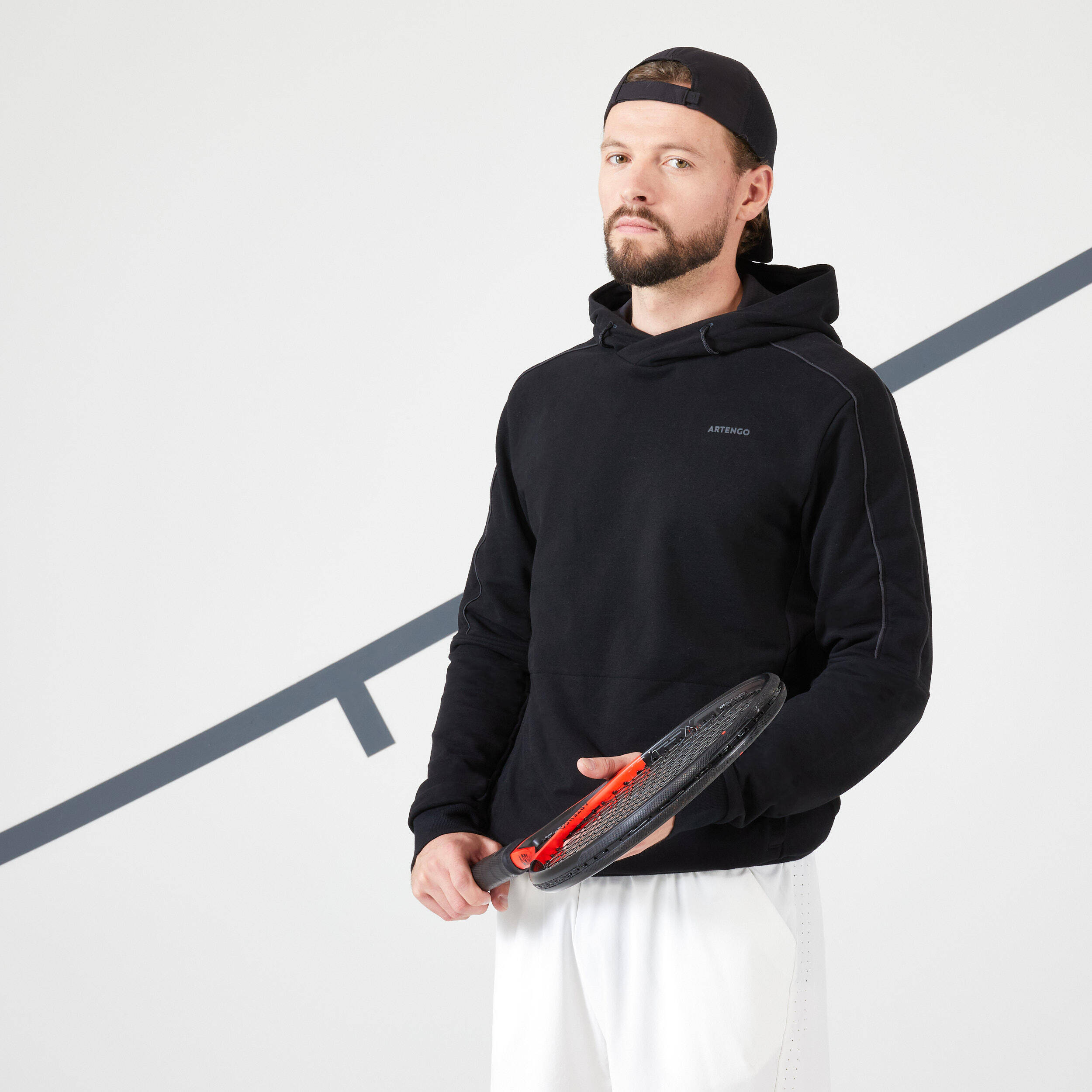 Men's Tennis Hoodie Soft - Black -  3