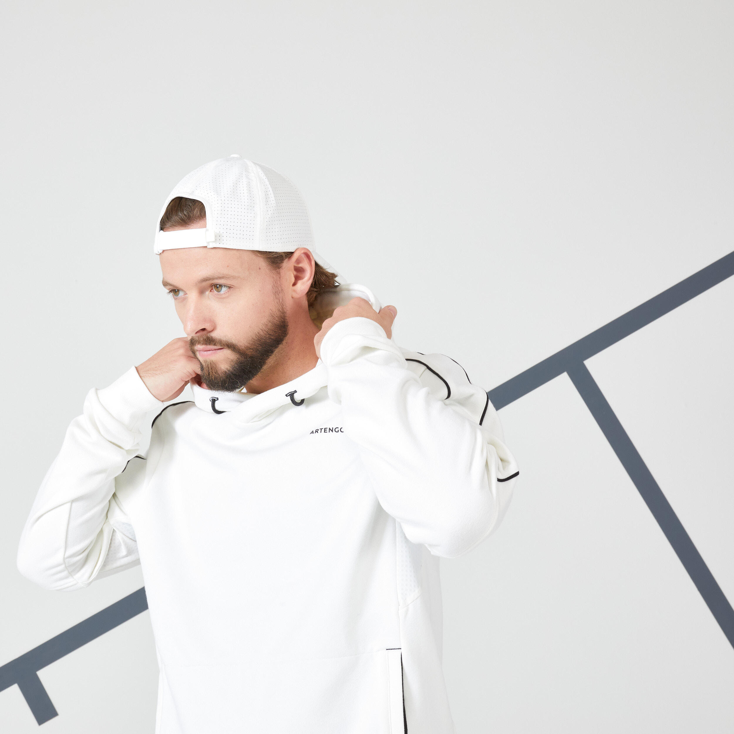 Men's Tennis Hoodie Soft - Off-White 10/11