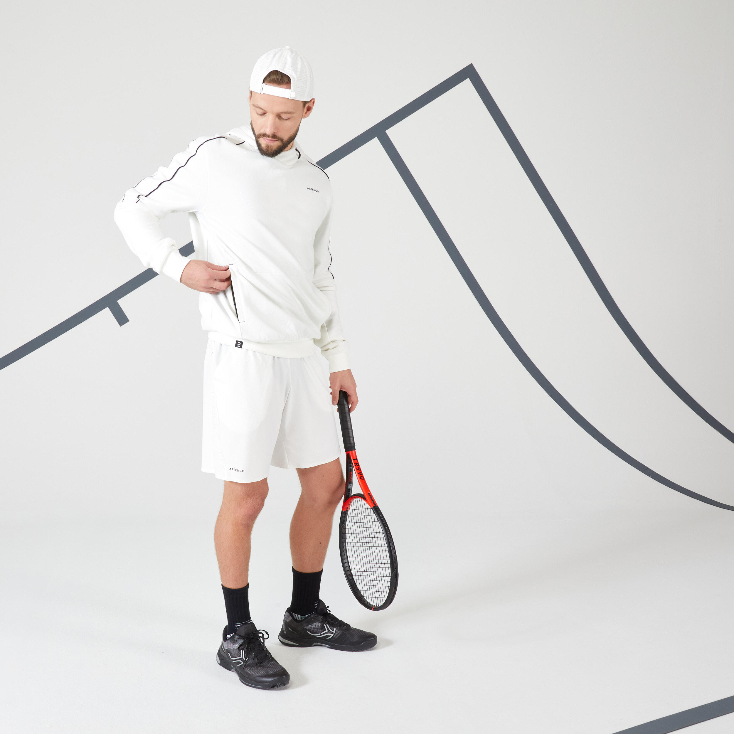 Men's Tennis Hoodie Soft - Off-White 4/11
