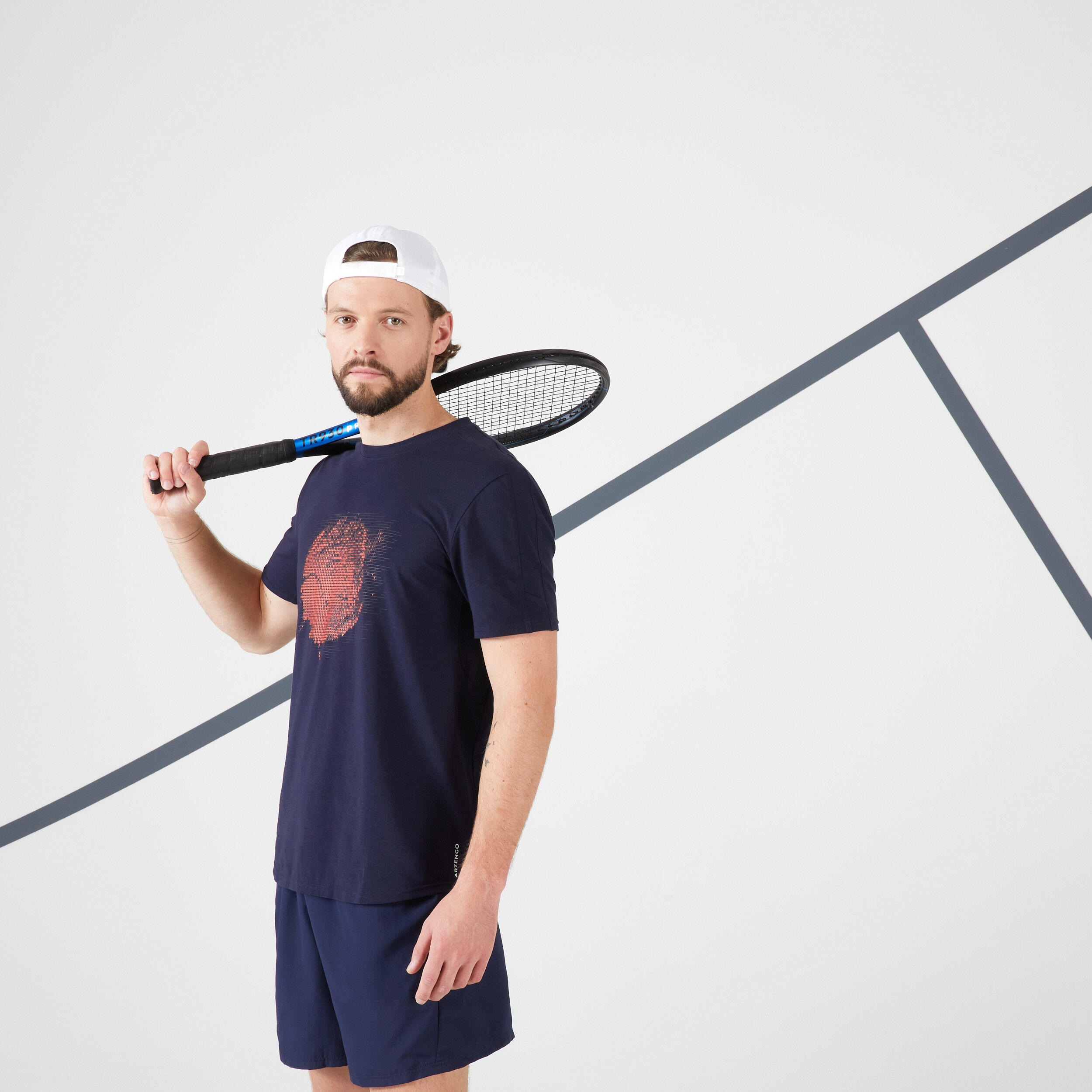 Men's Tennis T-Shirt Soft - Navy 8/9
