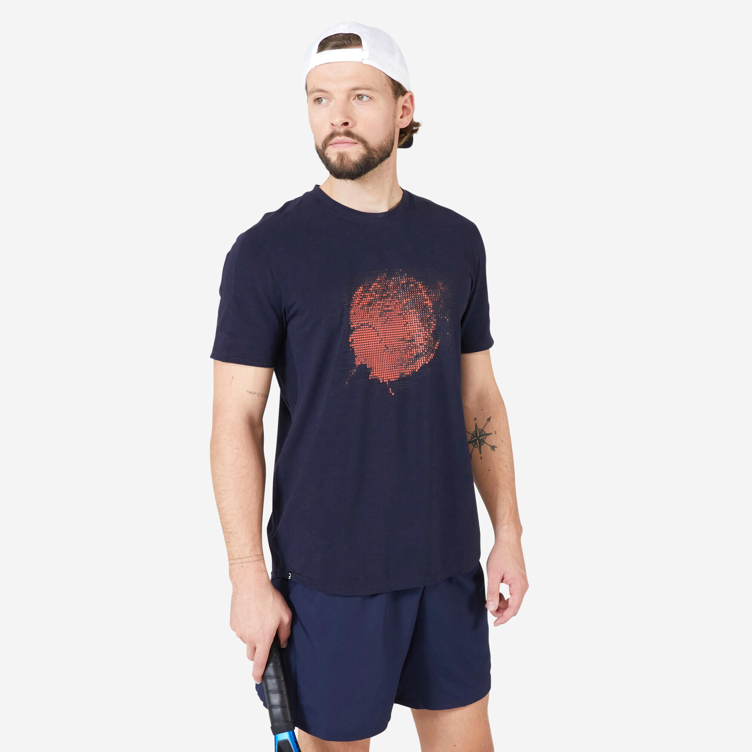 ARTENGO Men's Tennis T-Shirt Soft - Navy