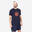 Camiseta de tenis manga corta hombre Artengo TTS soft azul marino estampado