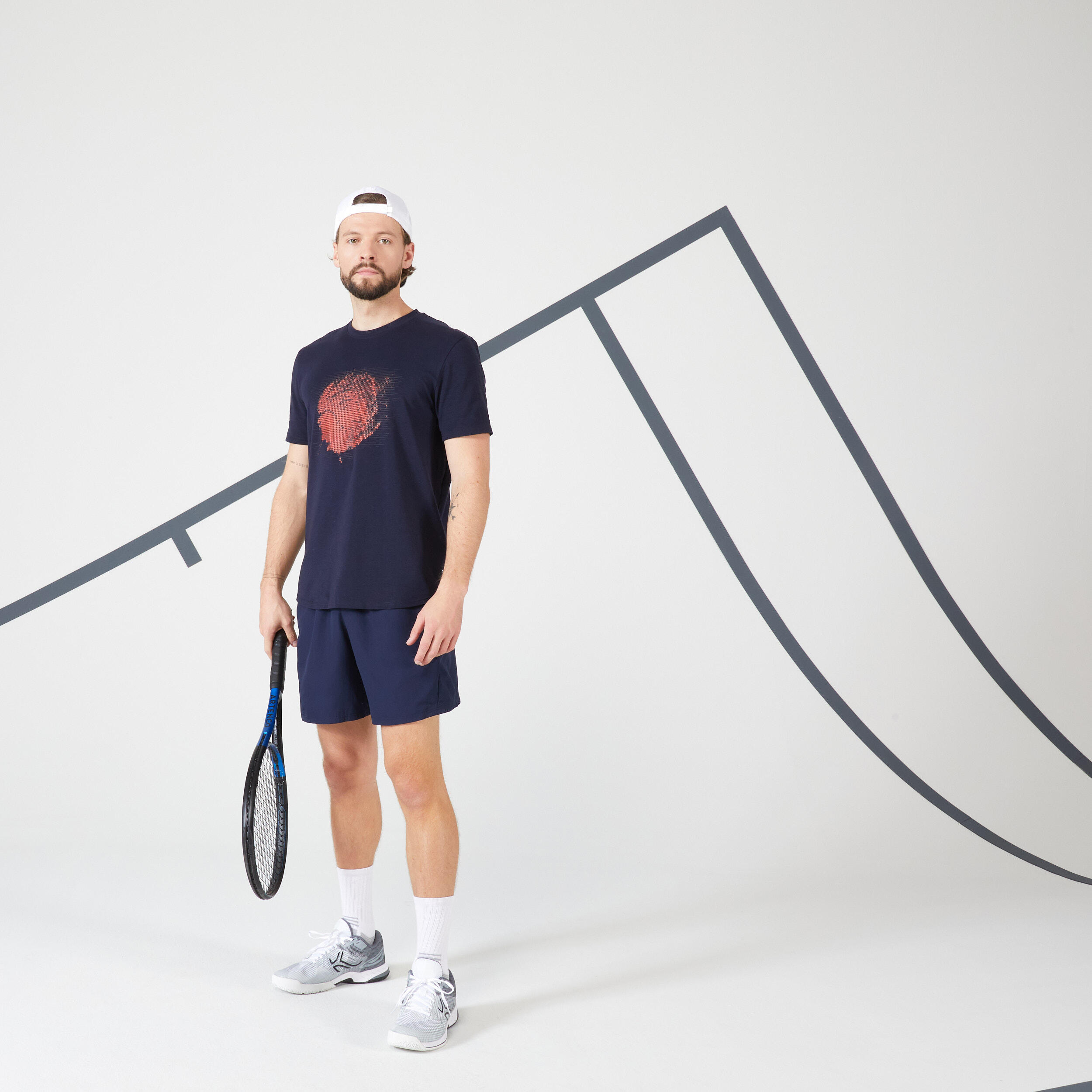 Men's Tennis T-Shirt Soft - Navy 6/9