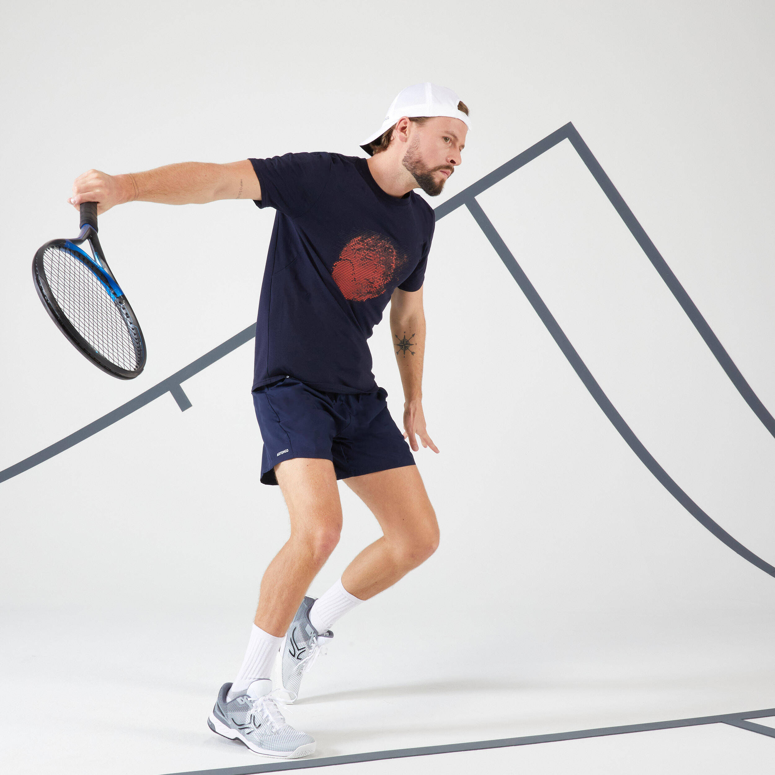 Men's Tennis T-Shirt Soft - Navy -  5