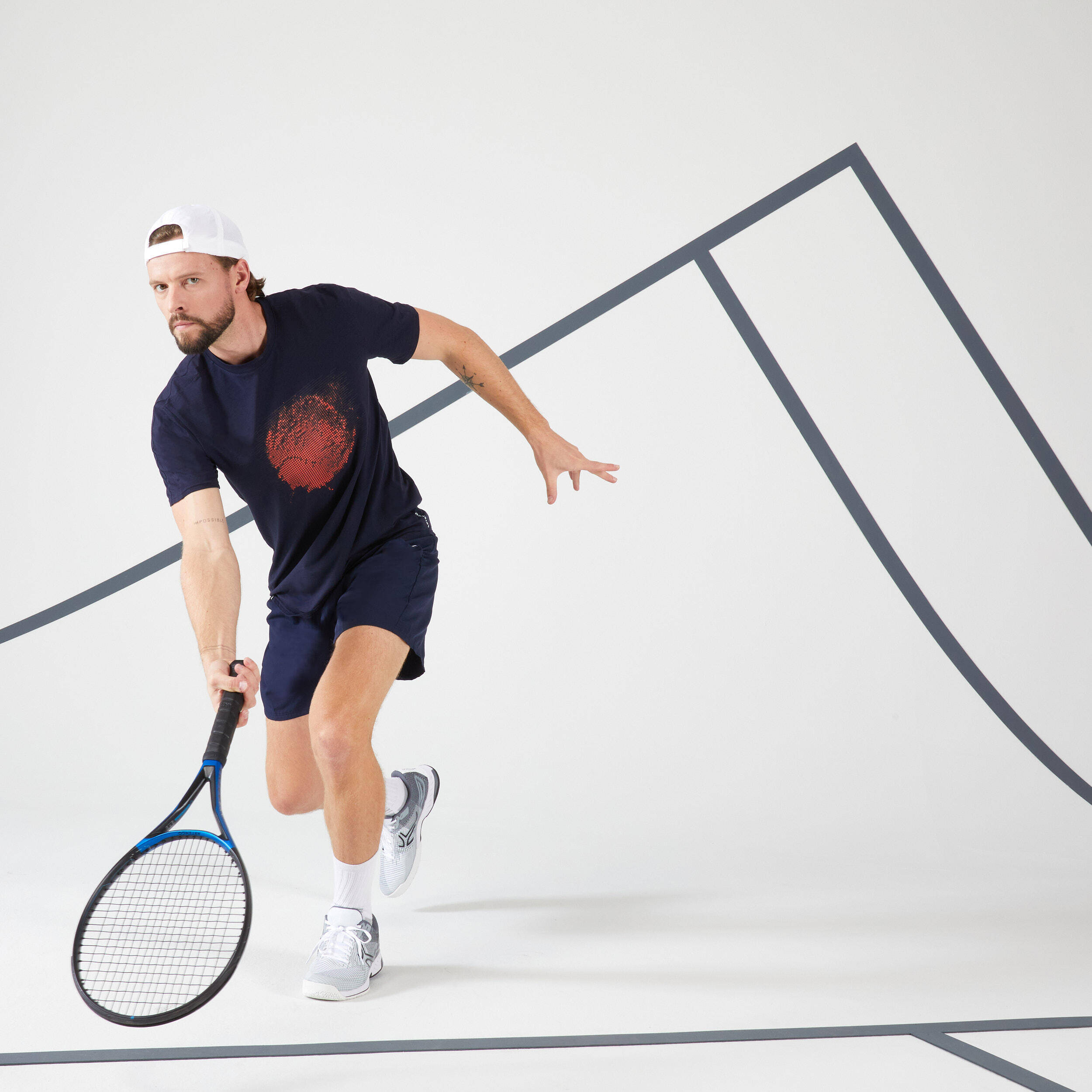 Men's Tennis T-Shirt Soft - Navy -  4
