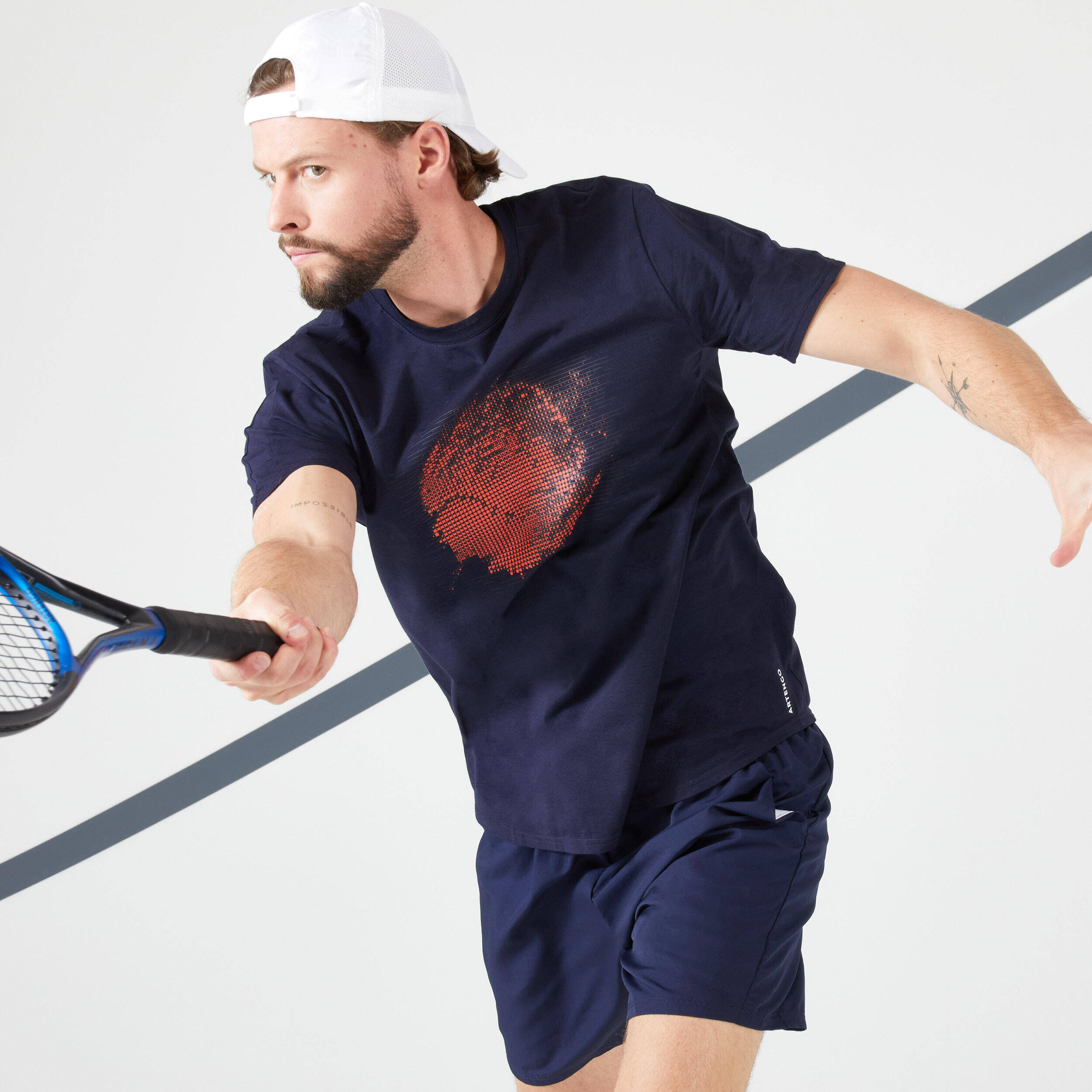 Men's Tennis T-Shirt Soft - Navy -  3