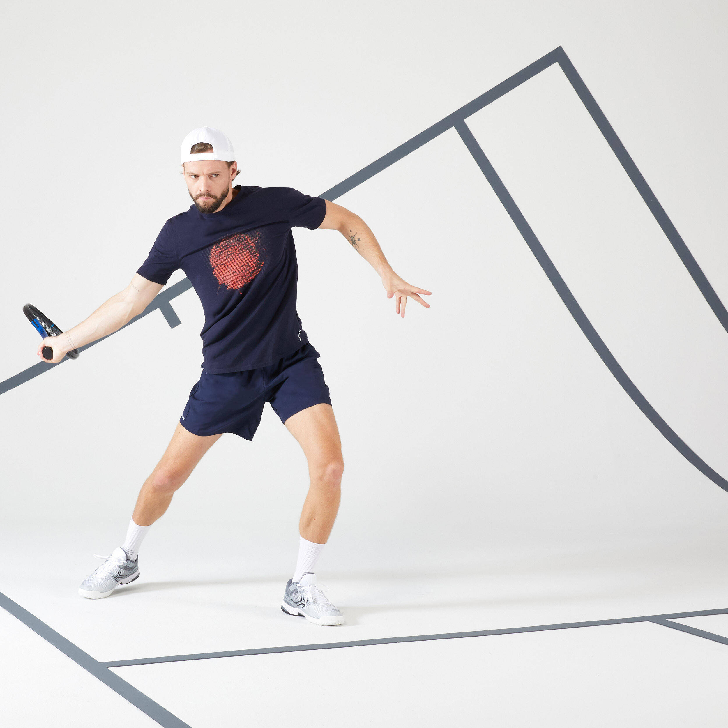 Men's Tennis T-Shirt Soft - Navy -  1