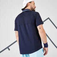 חולצת פולו Dry קצרה לטניס לגברים - נייבי/כחול שמיים
