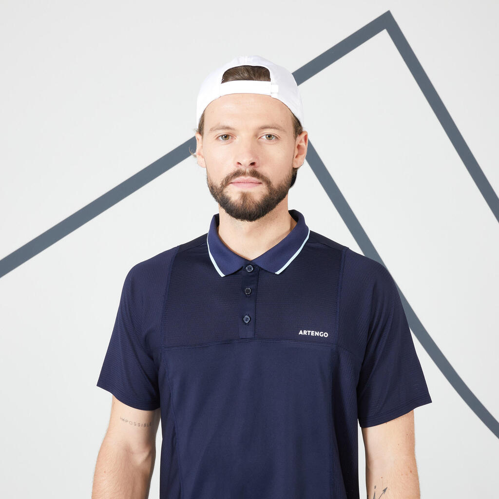 Bela muška polo majica kratkih rukava za tenis DRY