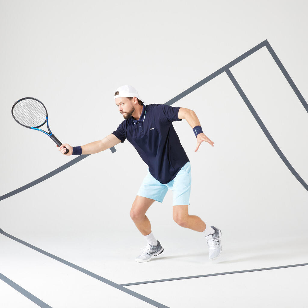 Bela muška polo majica kratkih rukava za tenis DRY