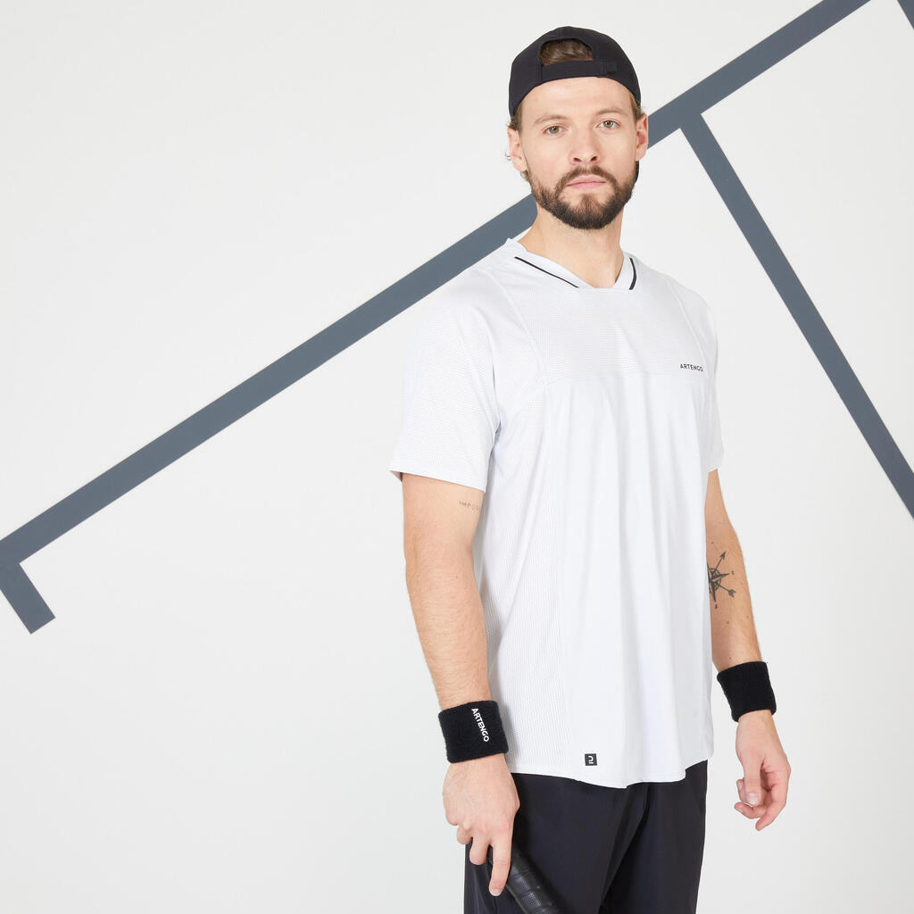 Men's Tennis Short-Sleeved T-Shirt Dry VN - Light Grey/Black