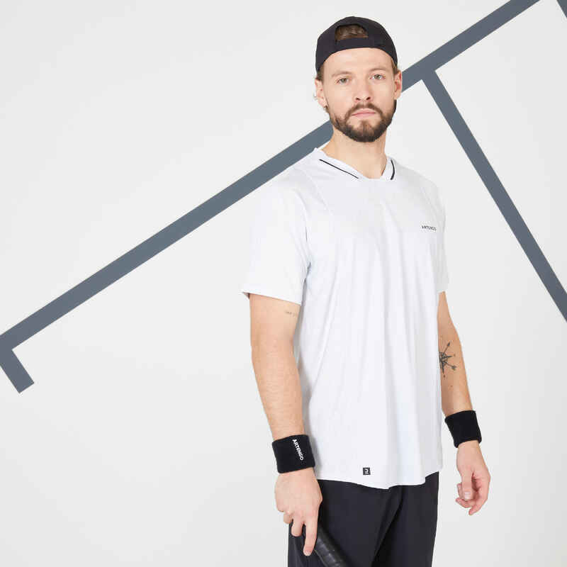 Men's Short-Sleeved Tennis T-Shirt TTS DRY - Light Grey