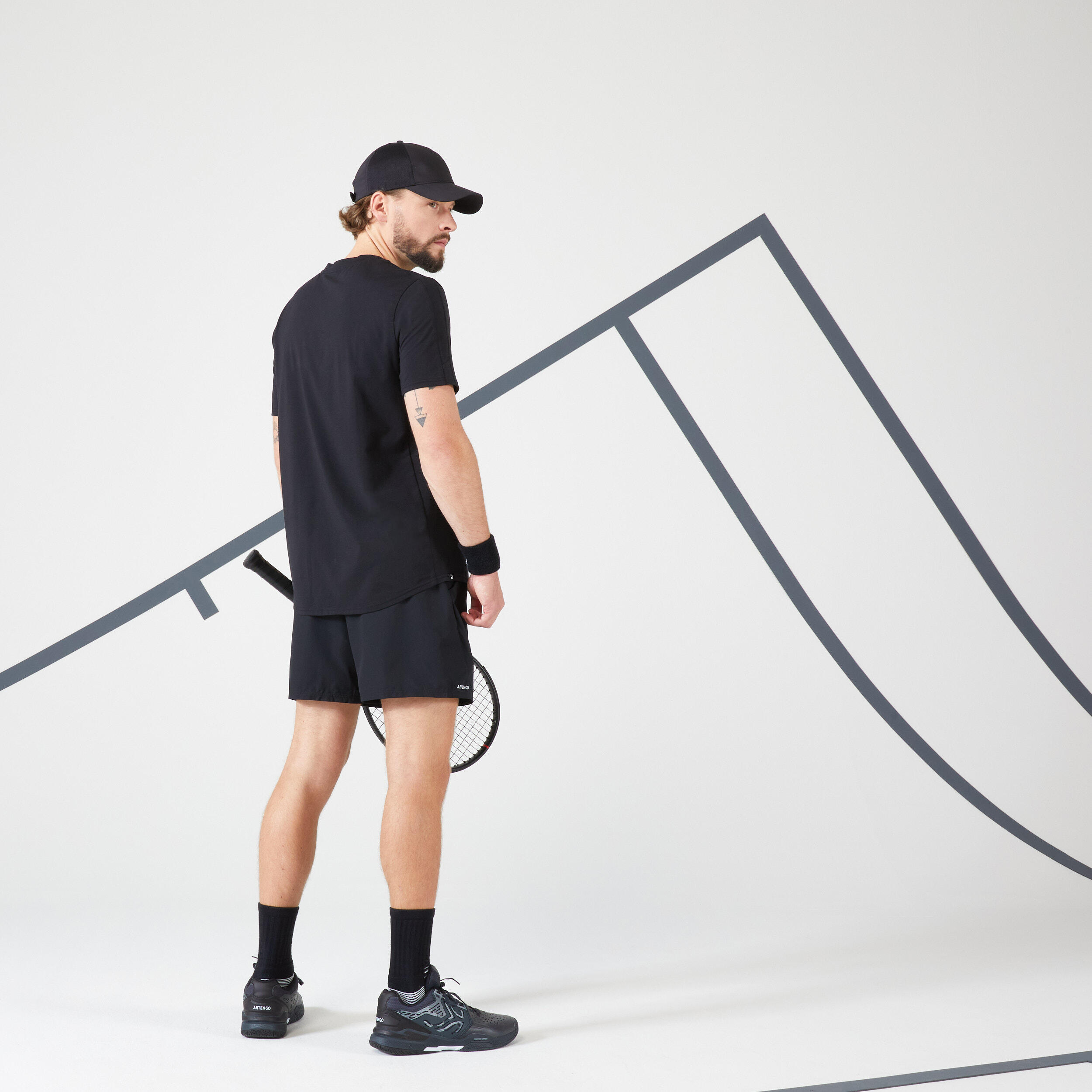 Men's Tennis T-Shirt Soft - Black 5/6