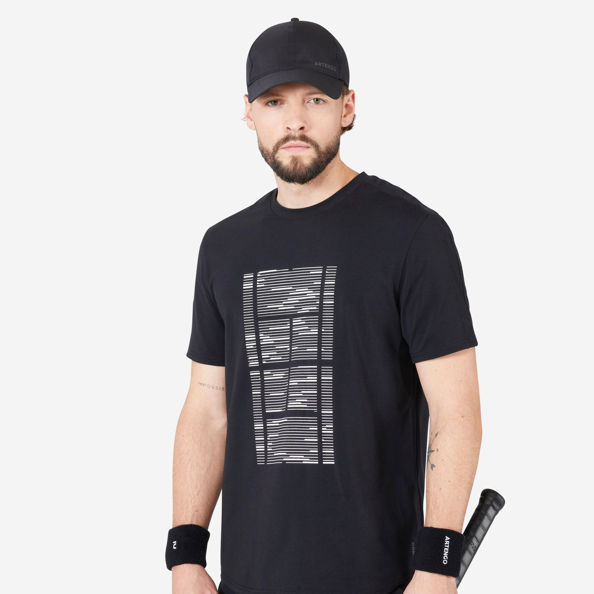 ARTENGO T-shirt de tennis homme - tts soft noir