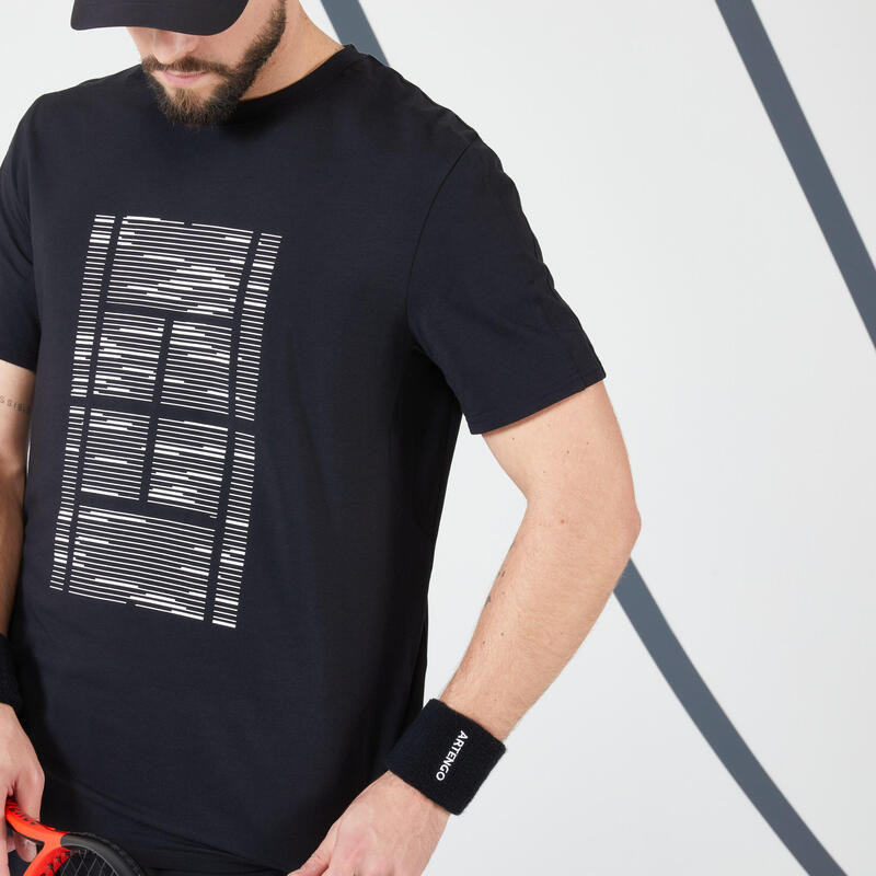 Tennis-T-shirt voor heren TTS Soft zwart