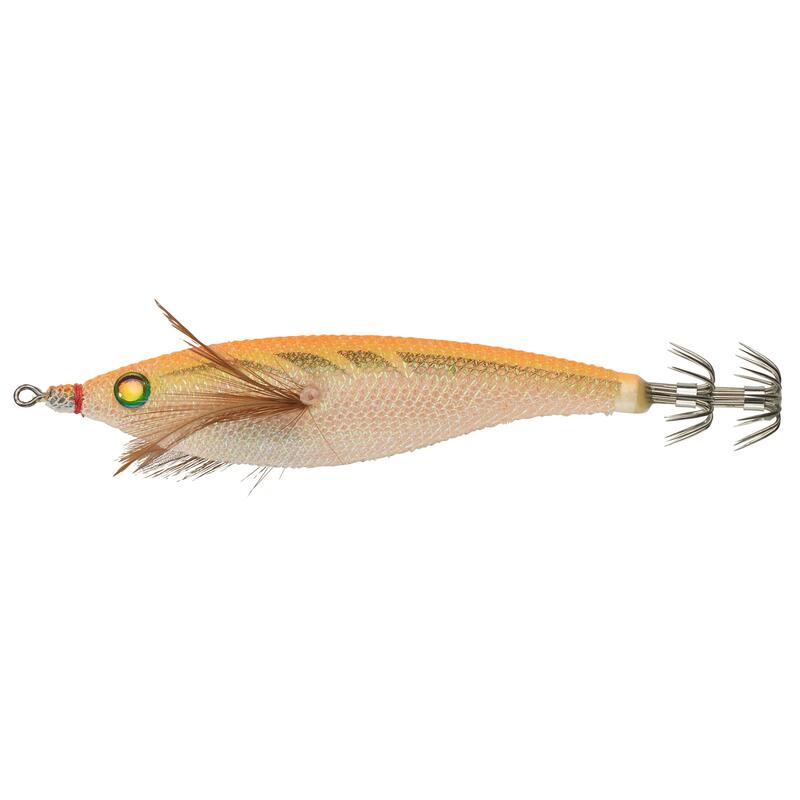 Drijvende inktvisplug Ebiflo 2,5/110 oranje fluo voor vissen op zeekat/inktvis