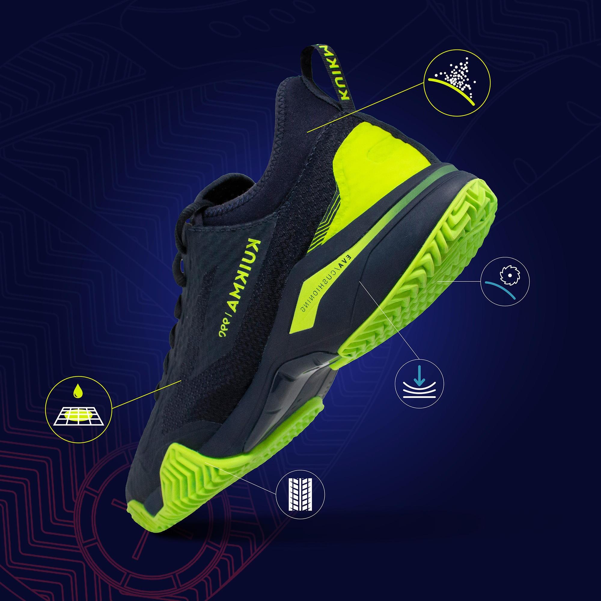 fluo lime yellow / asphalt blue