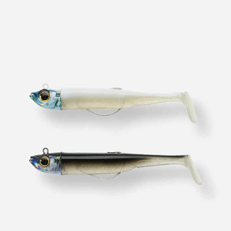Sea fishing supple lures shad Texan anchovy ANCHO COMBO 120 30g Black/White back