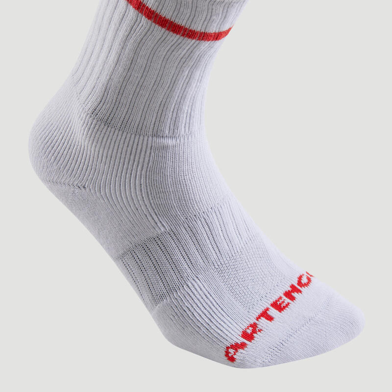 MEIAS DE TÉNIS CANO ALTO DECATHLON RS 500 BRANCO RETRO (3 PARES)