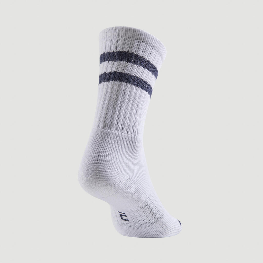 Ψηλές κάλτσες τένις RS 500 3 ζεύγη - Λευκό Retro