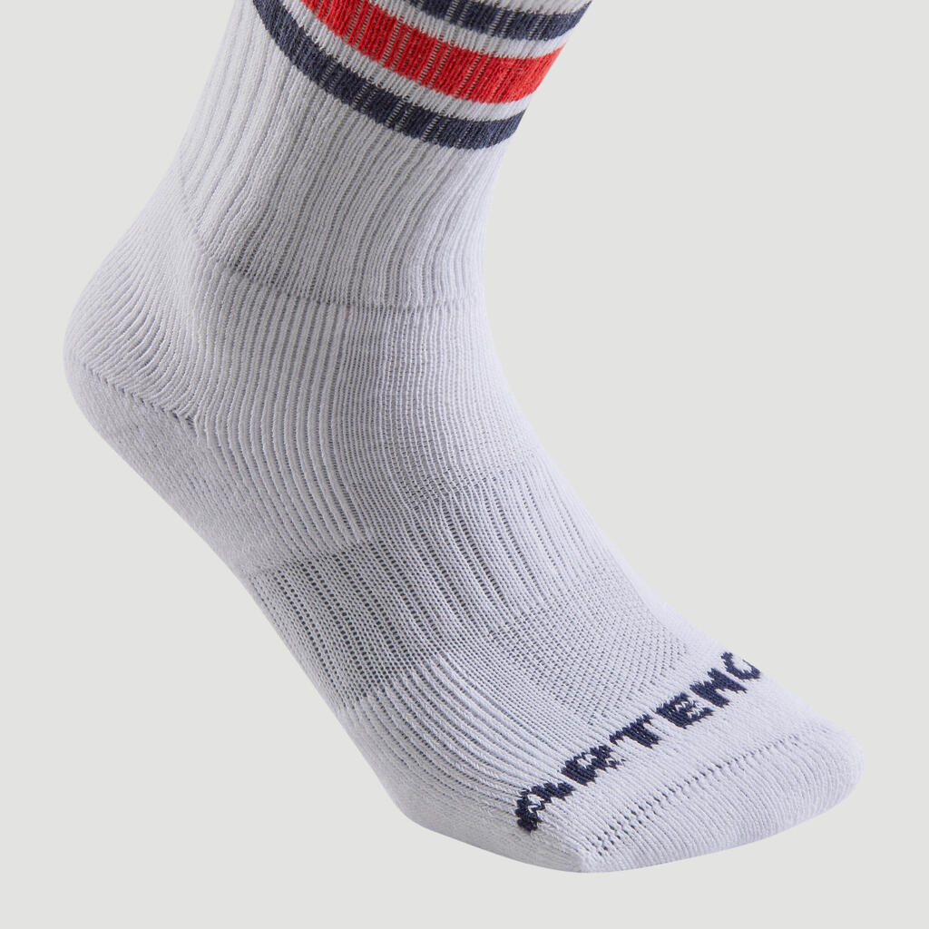 High Tennis Socks RS 500 Tri-Pack - Retro White