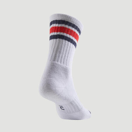 CHAUSSETTES DE 
TENNIS HAUTES ARTENGO RS 500 BLANC RETRO LOT DE 3