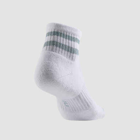 Mid Tennis Socks RS 500 Tri-Pack - Glossy White