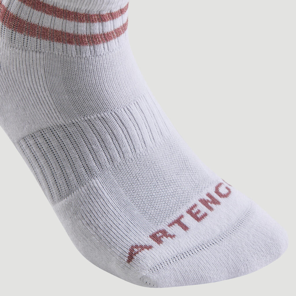 Mid Tennis Socks RS 500 Tri-Pack - Glossy White