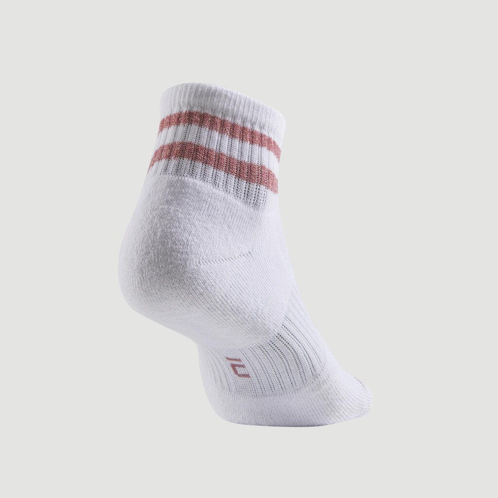 Mid Tennis Socks RS 500 Tri-Pack - Glossy White