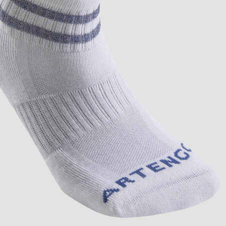 Mid Tennis Socks RS 500 Tri-Pack - Glossy White