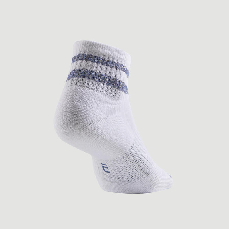 Polovysoké tenisové ponožky Artengo RS500 3 páry bílé