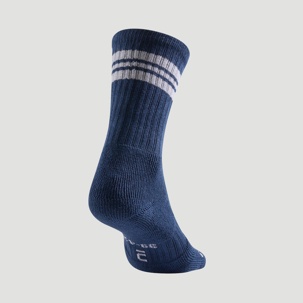Tennissocken RS500 High 3er Pack blau/weiß/grün Decathlon