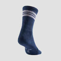 High Tennis Socks RS 500 Tri-Pack - Blue/Blue Stripes